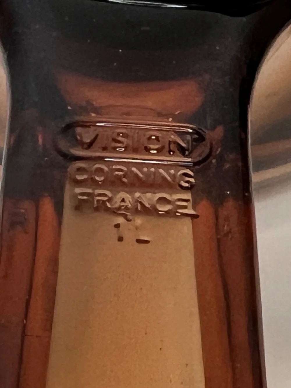 Corning Vision France Amber Glass 1L Cooking Pot Sauce Pan Lid V-1-C EUC - Picture 3 of 14